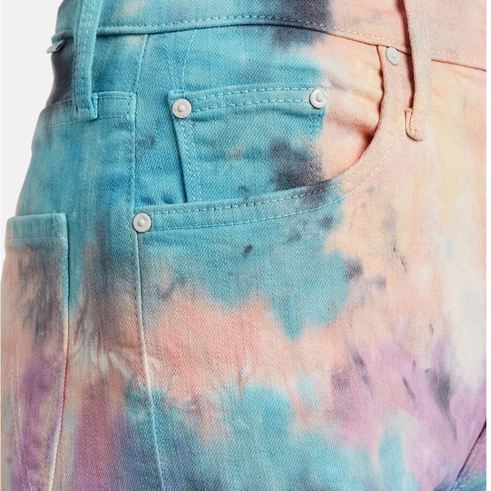MOTHER The Tripper Button Fly Tie-Dye 5 Pocket Cropped Jeans Size 28 NWOT - Picture 3 of 12